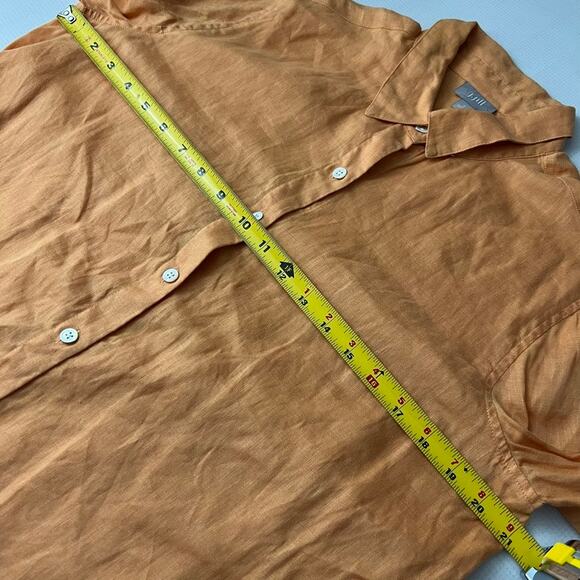 J. Jill Orange Linen Button Front Shirt Women Size Small - Picture 3 of 10